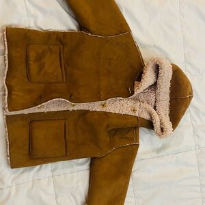 Brown Shearling-Lined Coat